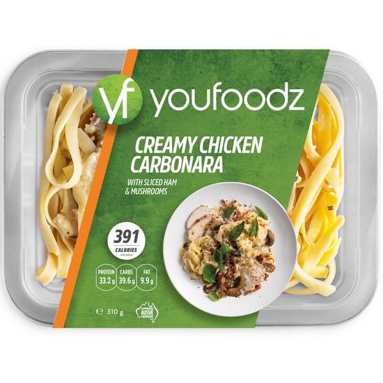 Youfoodz Fresh Healthy Meals Creamy Chicken Carbonara 310g