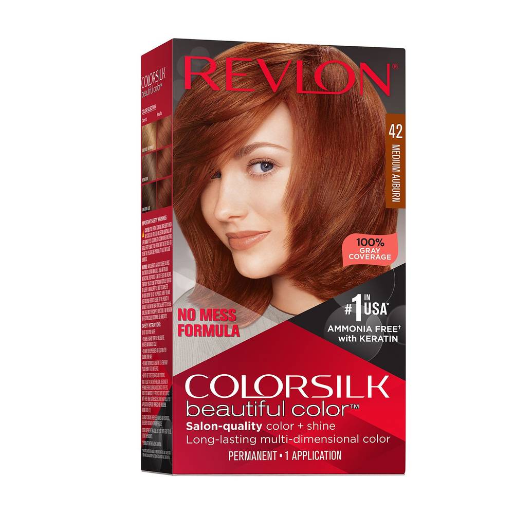 Revlon Colorsilk Beautiful Color Permanent Hair Color, 042 Medium Auburn