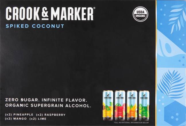 Crook & Marker Spiked Coconut Variety pack (8 ct, 11.5 fl oz)
