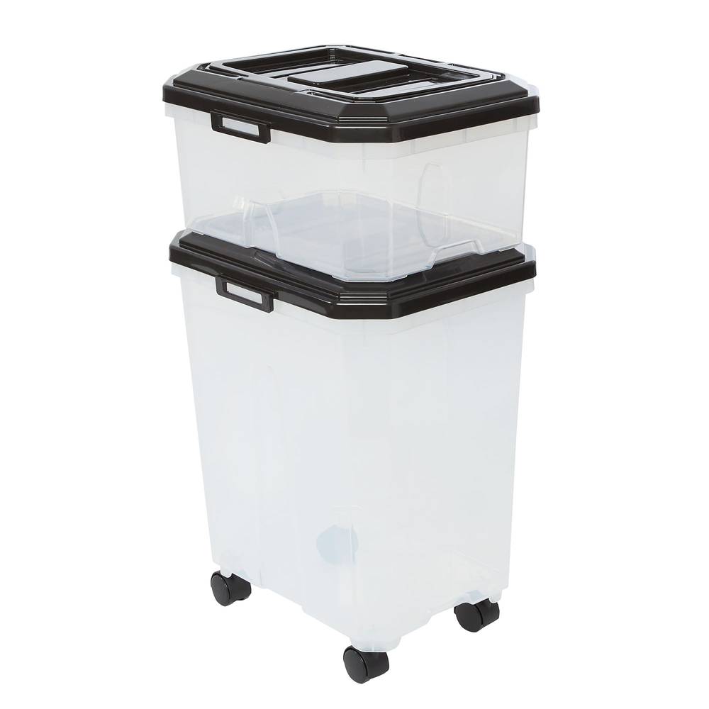 Top Paw® Stackable Storage Containers - 2 Containers & 2 Scoops (Color: White, Size: 45 Qt)