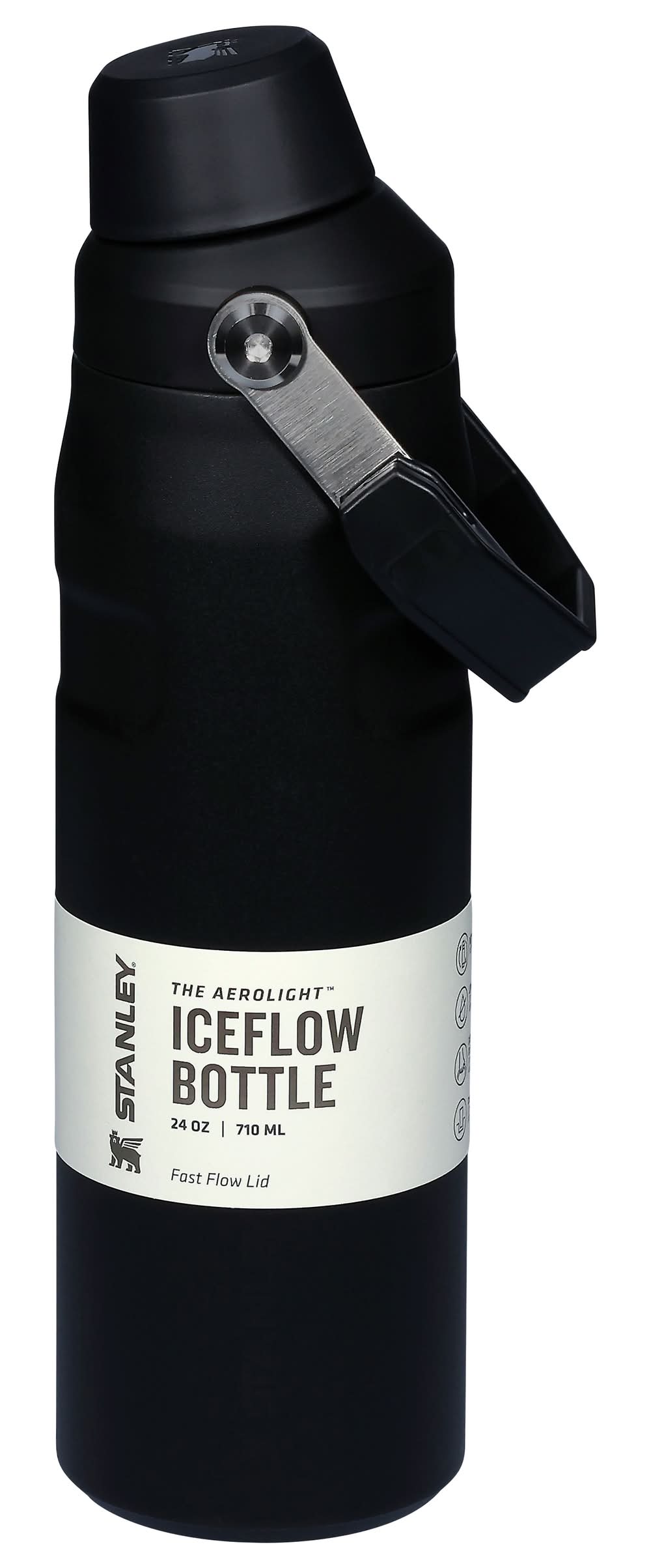 Stanley Stainless Steel Iceflow Aerolight Fast Flow Water Bottle 24oz, Black