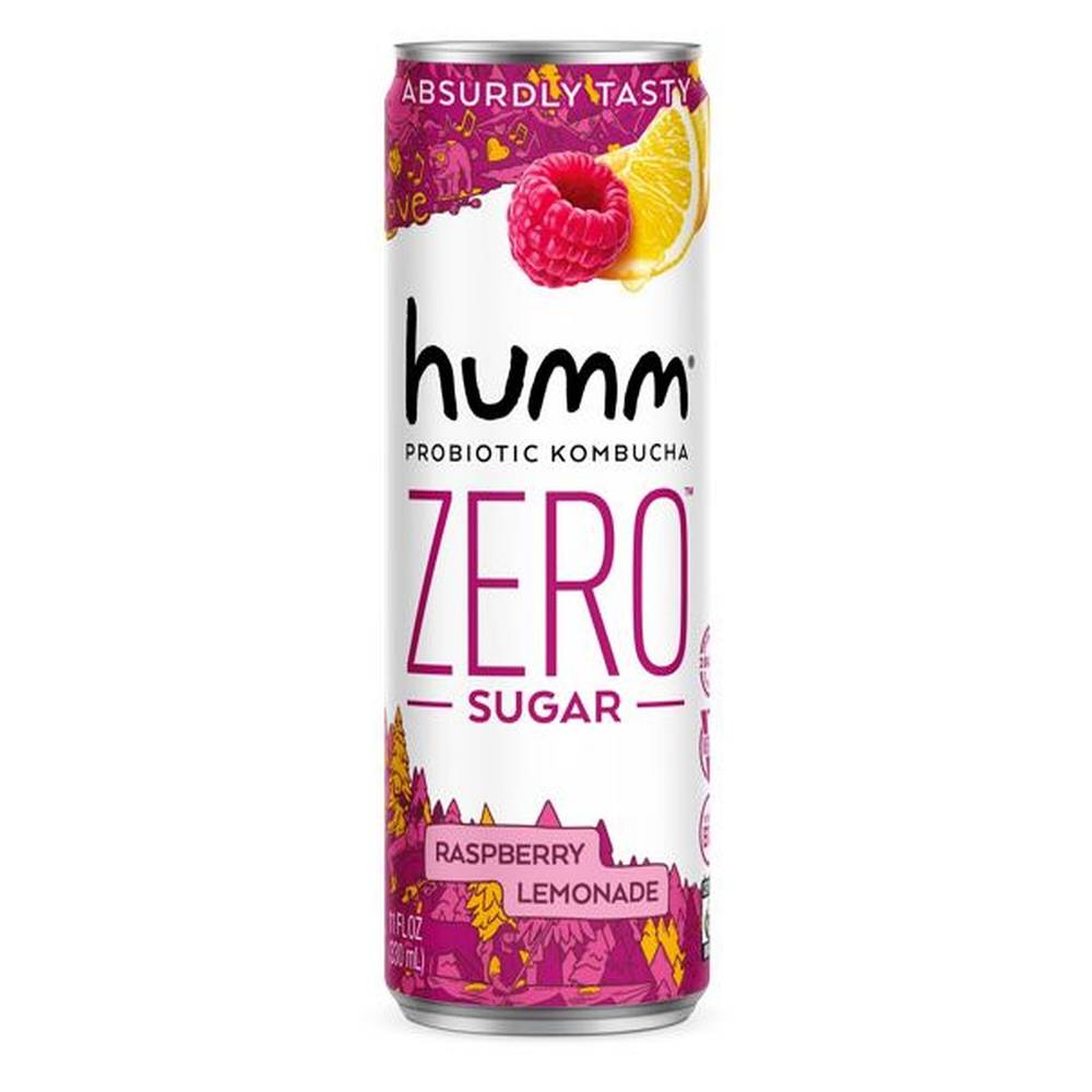 Humm Zero Kombucha, Raspberry Lemonade, 11 oz