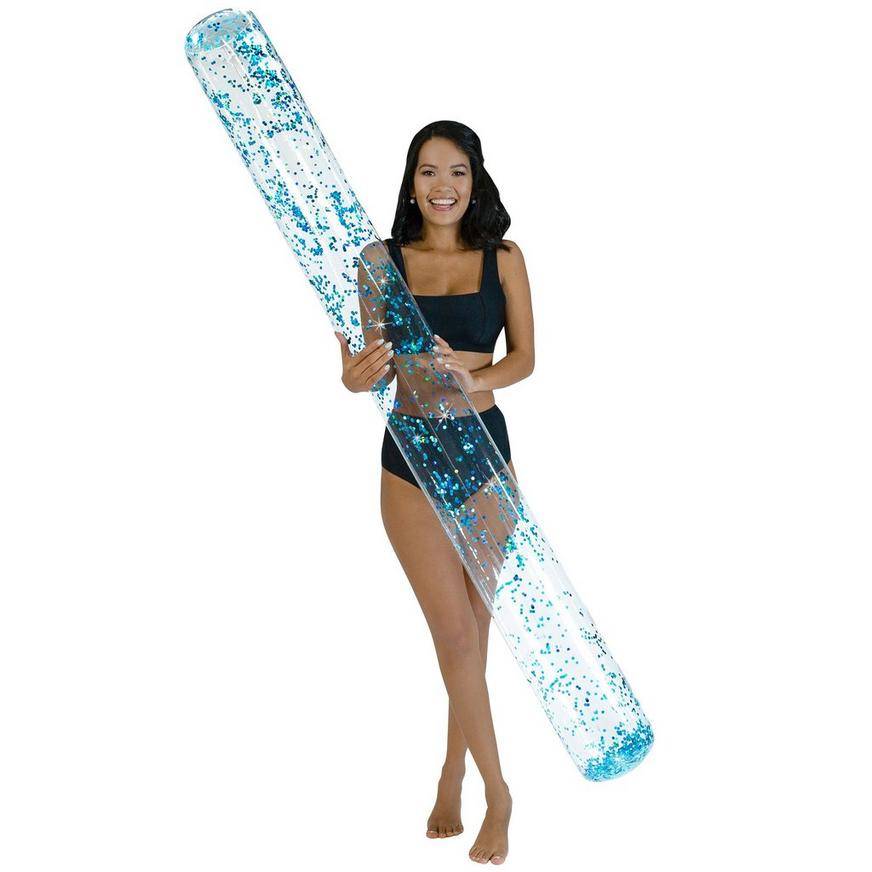 Party City Poolcandy Glitter Inflatable Aqua Super Noodle (5ft/multi)