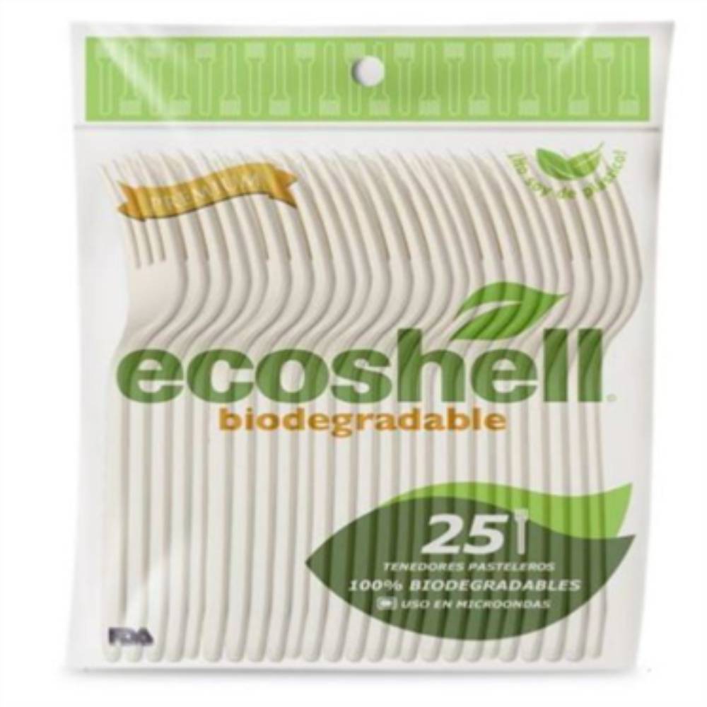 Ecoshell tenedores pasteleros biodegradables (25 piezas)