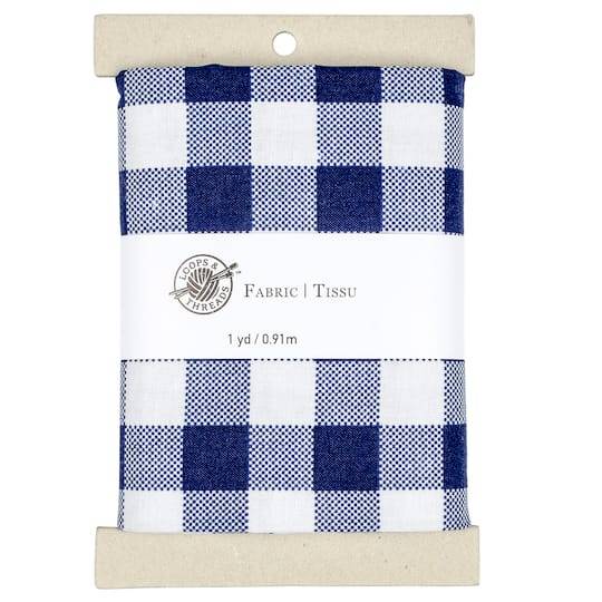 Navy & White Buffalo Check Cotton Fabric Bundle By Loops & Threads