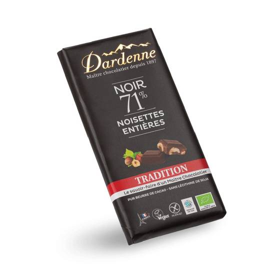 Chocolat noir noisette dardenne 180g - DARDENNE - BIO