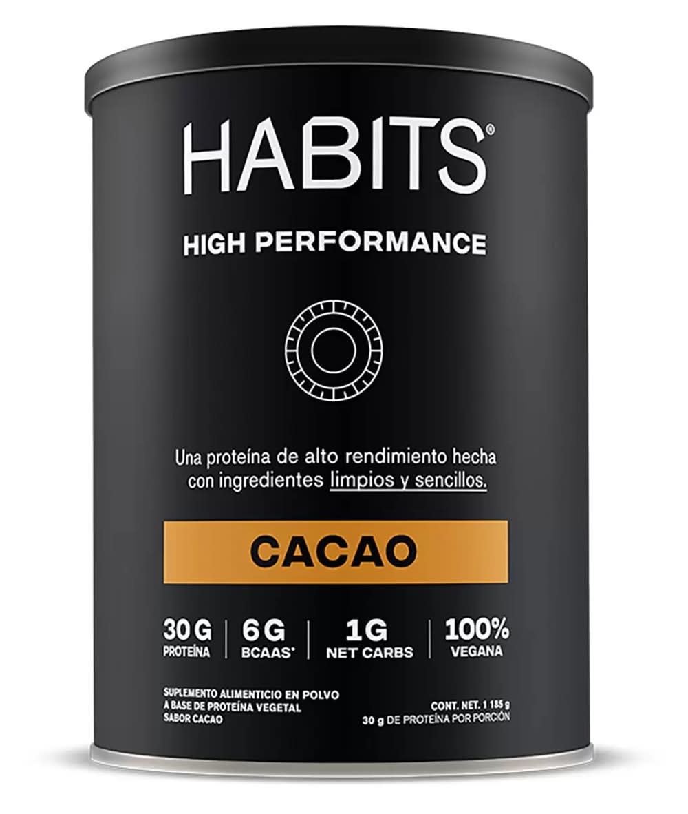 Habits · Proteína vegetal en polvo high performance sergio pérez, cacao (1,18 kg)