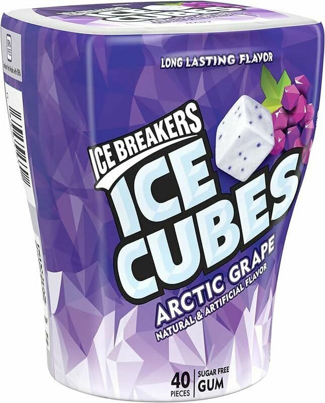 Ice Breakers Ice Cubes Sugar Free Grape Gum 3.24oz