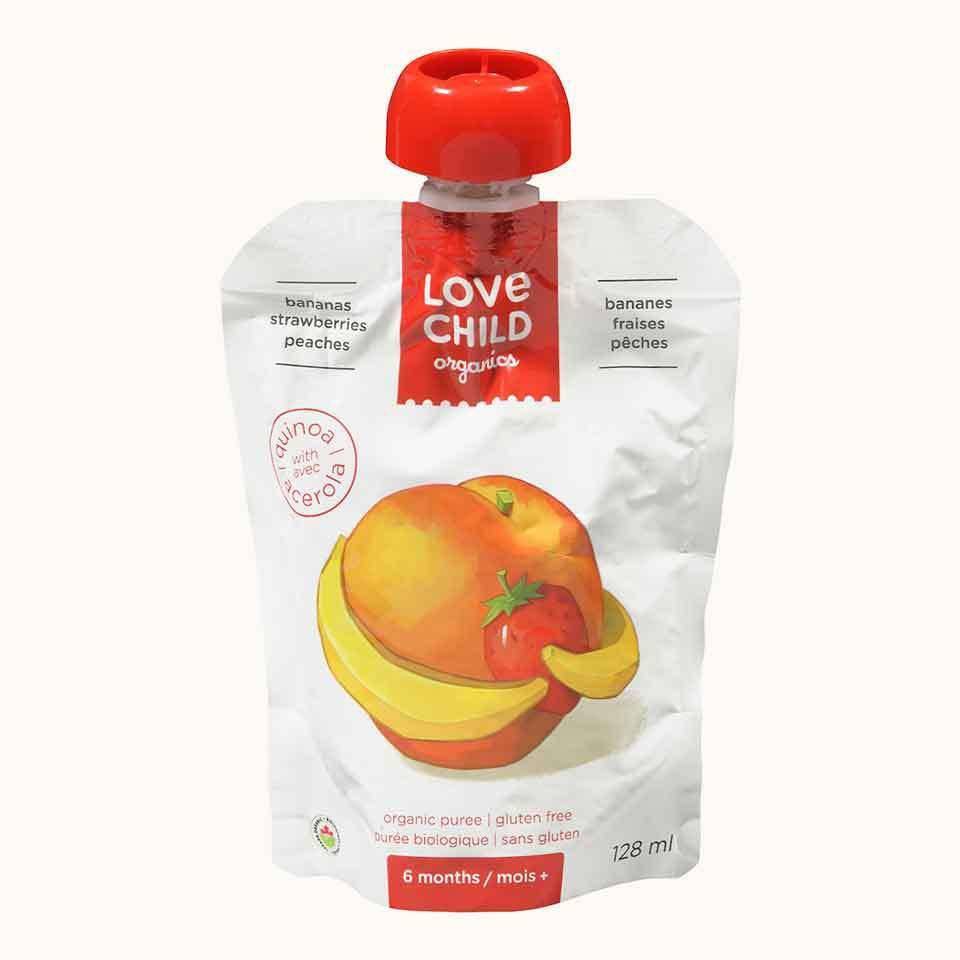 Love Child Organics Love Child Organic Peach, Banana and Strawberry Puree (128ml)