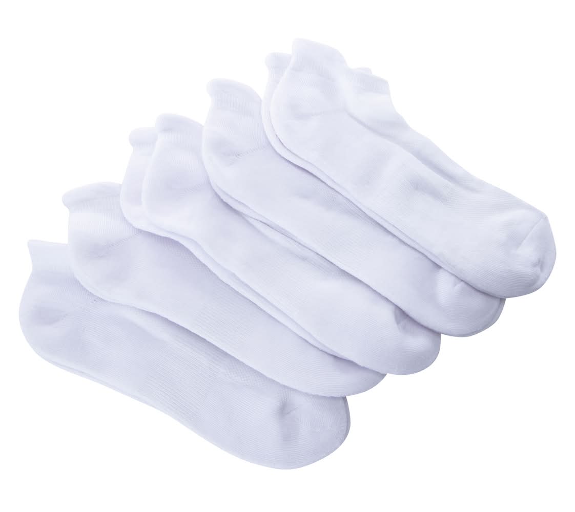 Series-8 Fitness™ Mens Low Cut Performance Socks 5-Pack White