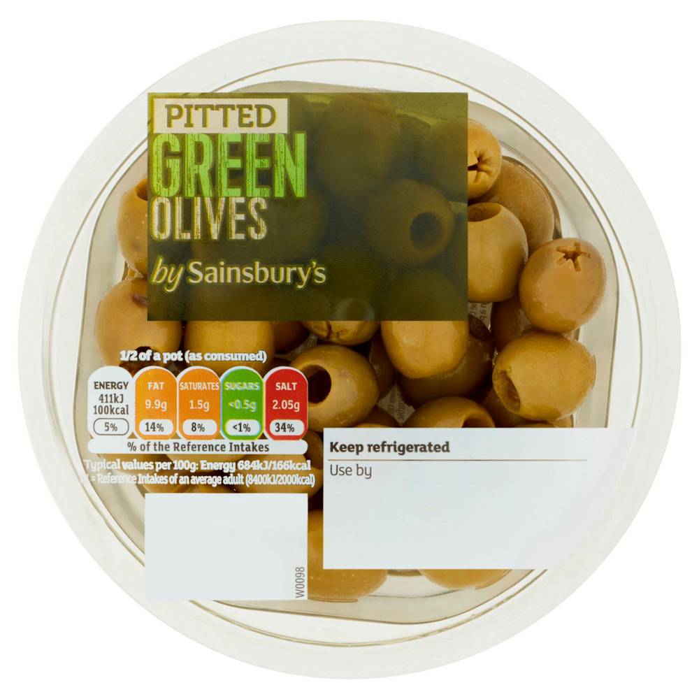 Sainsbury's Pitted Green Olives 120g