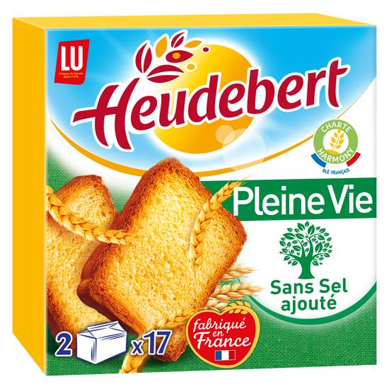 Heudebert - Biscottes sans sel pleine vie (34 pièces)