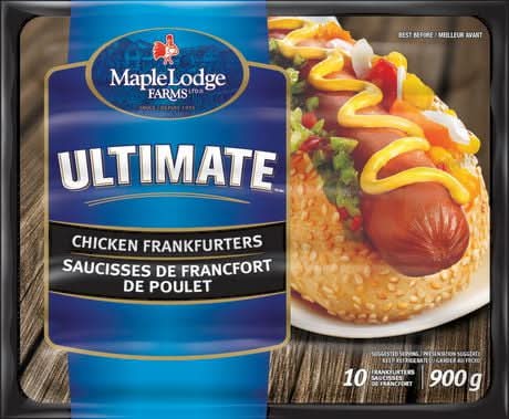 Maple Lodge Farms Ultimate Chicken Frankfurters (900 g, 10 ct)