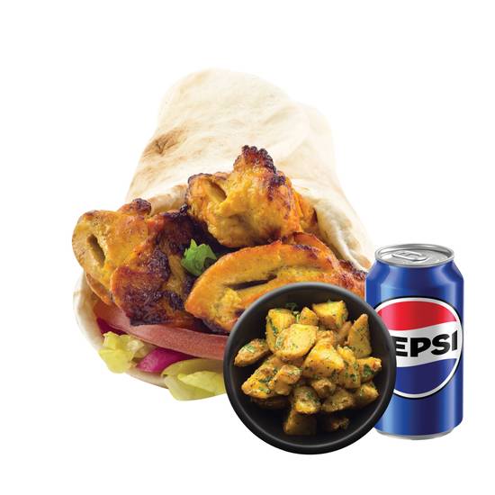 Large Chargrill BBQ Chicken Kebab Wrap Combo