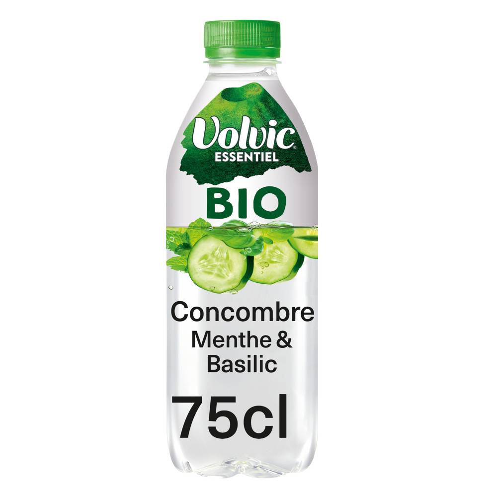 Volvic Essentiel Bio - Eau aromatisée (750 ml) (concombre - menthe - basilic)