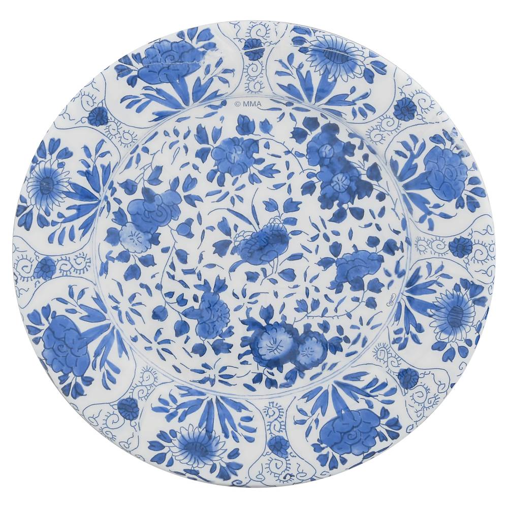 Caspari Delft Dinner Plates, 10.5 Inch , Blue (8 ct)