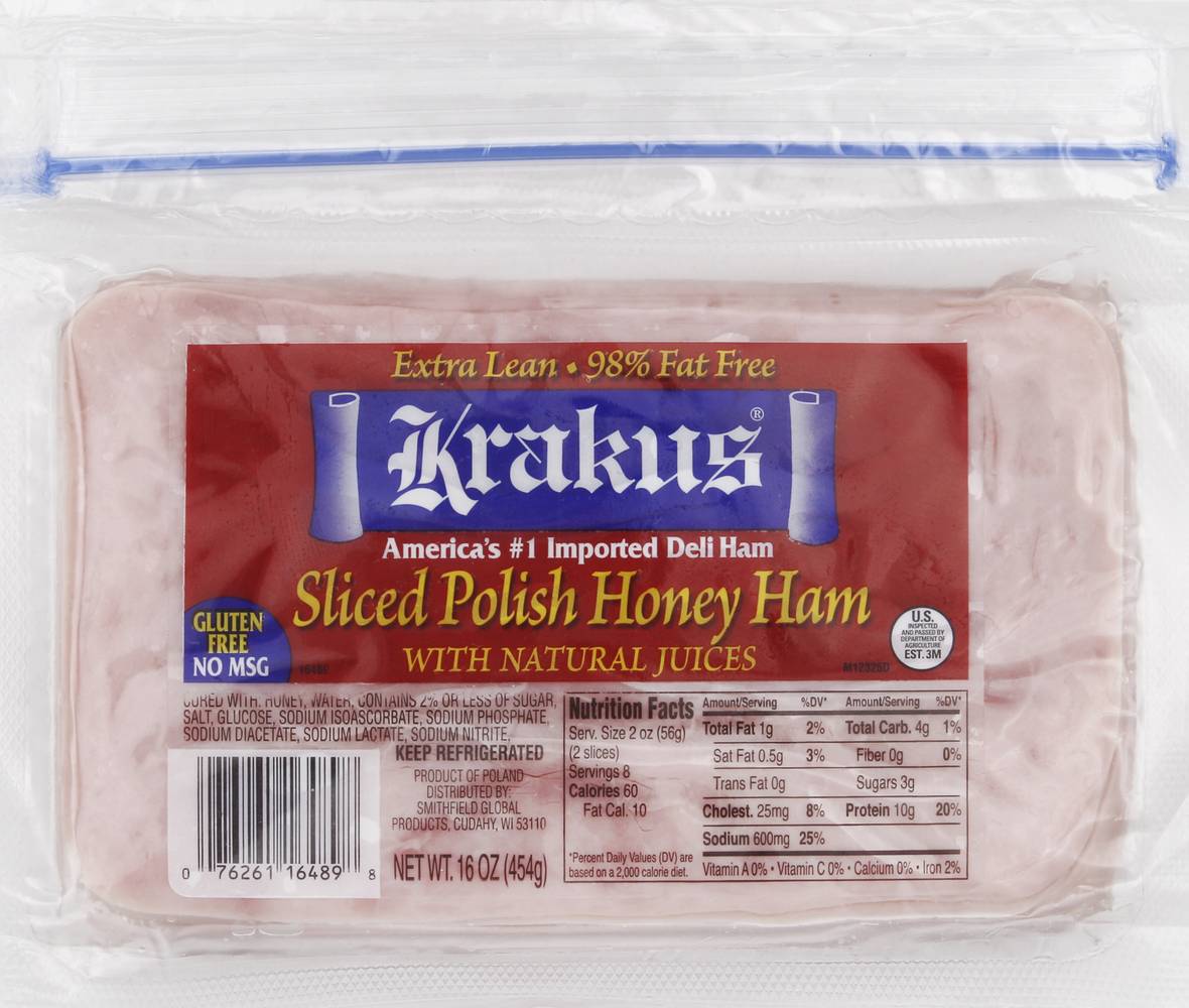 Krakus Sliced Polish Honey Ham (16 oz)
