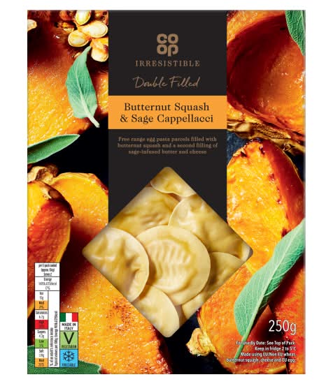 Co-op Double Filled Irresistible Butternut Squash & Sage Cappellacci (250g)