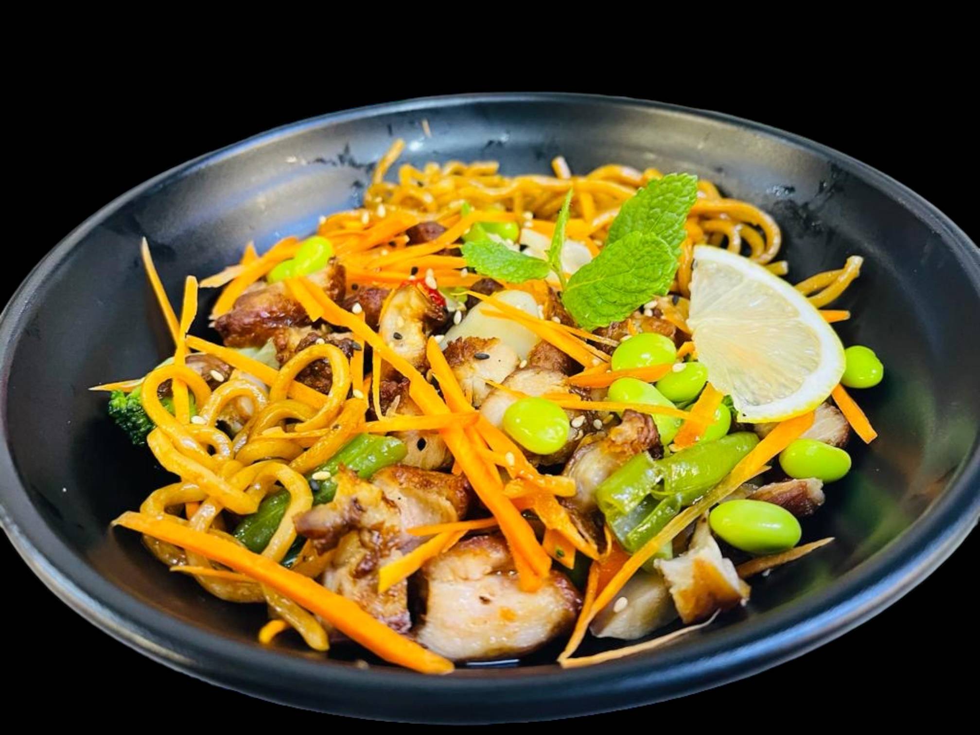 Nouilles Soba brochette de poulet
