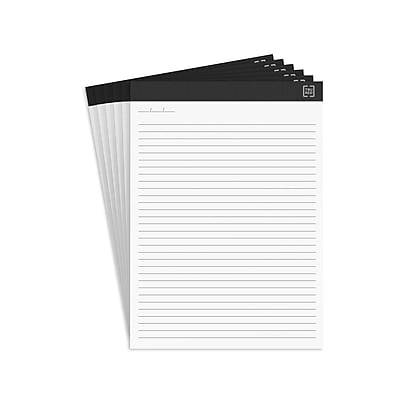 TRU RED Notepads, 8.5 x 11.75, Narrow Ruled, White, 50 Sheets/Pad, 6 Pads/Pack (TR57378)
