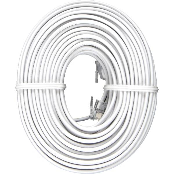 Ge Rj-11 Phone Cable - 50 ft Rj-11 Phone Cable For Phone, Modem - First End: 1 X Rj-11 Male Phone - Second End: 1 X Rj-11 Male Phone - White