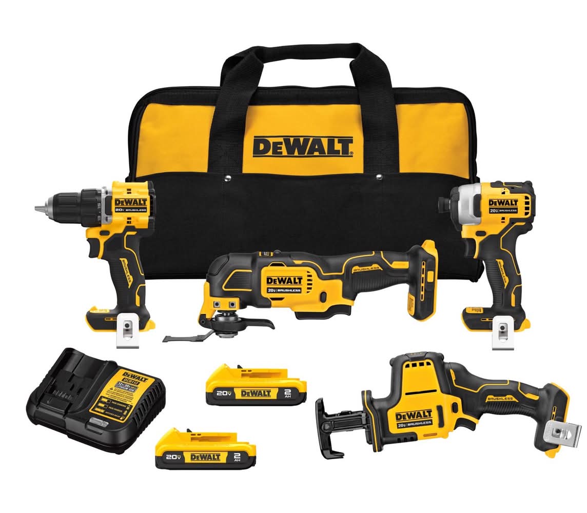 Dewalt 20V Max Atomic Cordless Brushless 4 Tool Combo Kit