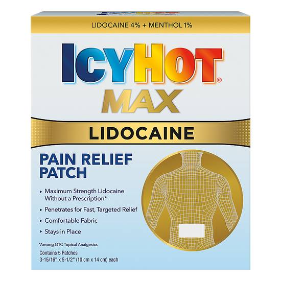 Icy Hot Max Lidocaine Pain Relief Patches (5 ct)