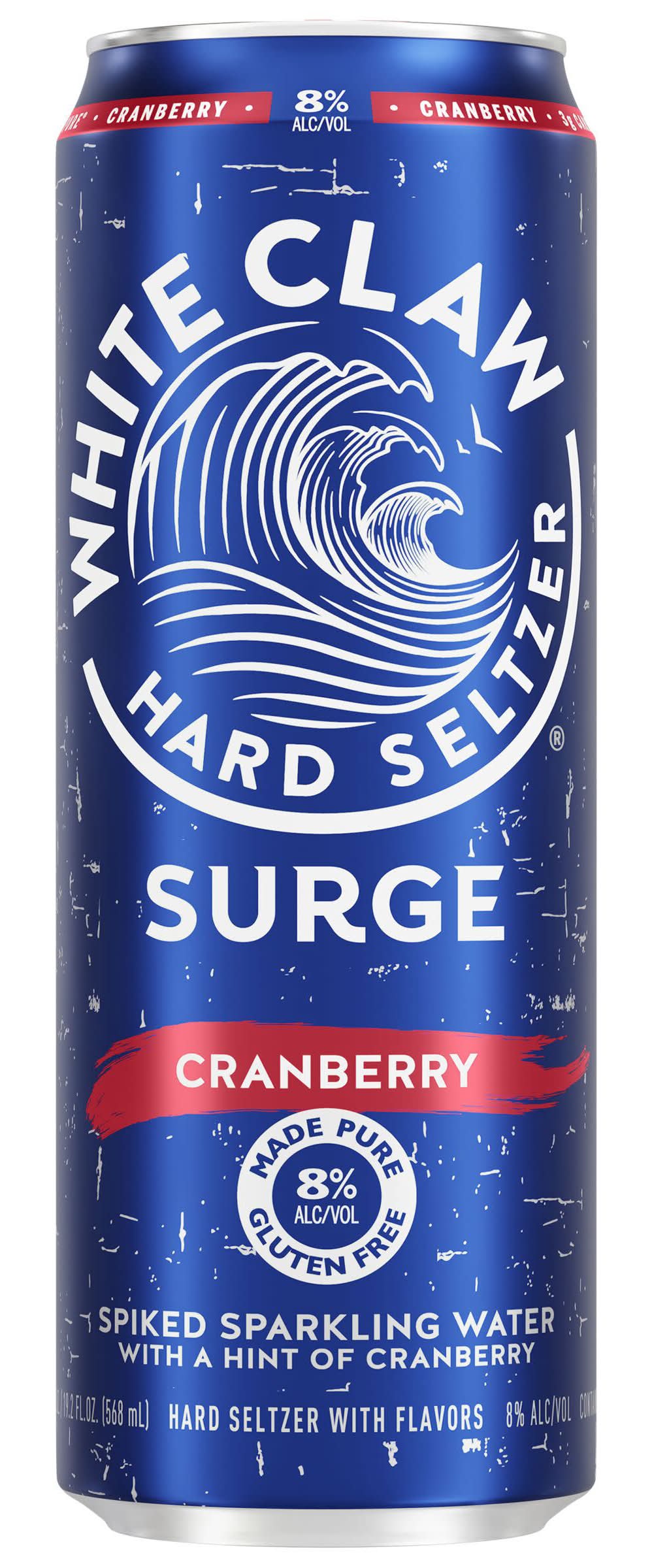 White Claw Surge Hard Seltzer Spiked Sparkling Water, Cranberry (19.2 fl oz)