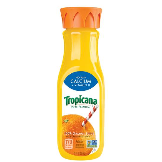 Tropicana Pure Premium Orange Juice No Pulp with Calcium & Vitamin D Bottle (12 oz)