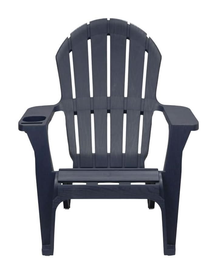 Stylewell Midnight Blue Plastic Adirondack Chair With Cup And Phone Holder