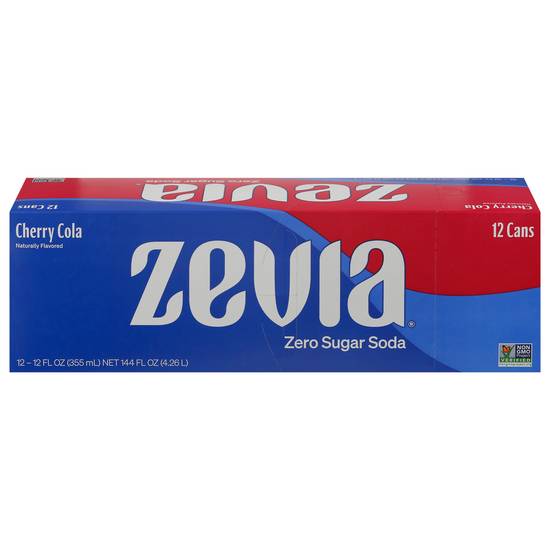Zevia Zero Sugar Soda (12 pack, 12 fl oz) (cherry cola)