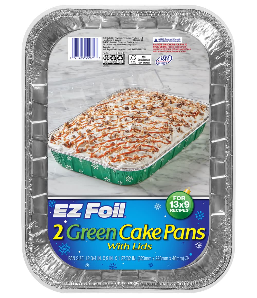 EZ Foil Holiday Cake Pans With Lids (2 ct)
