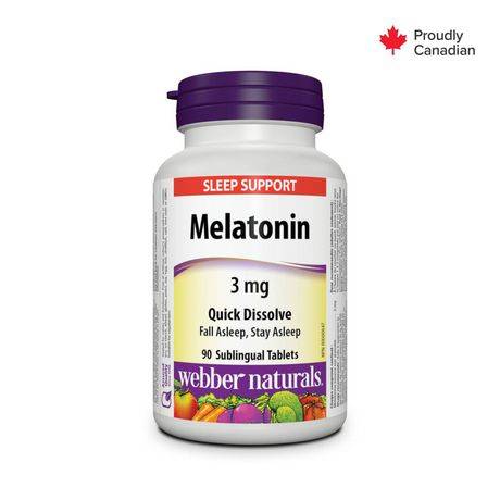 Webber Naturals Melatonin Quick Dissolve, 3 mg (90 sublingual tablets)