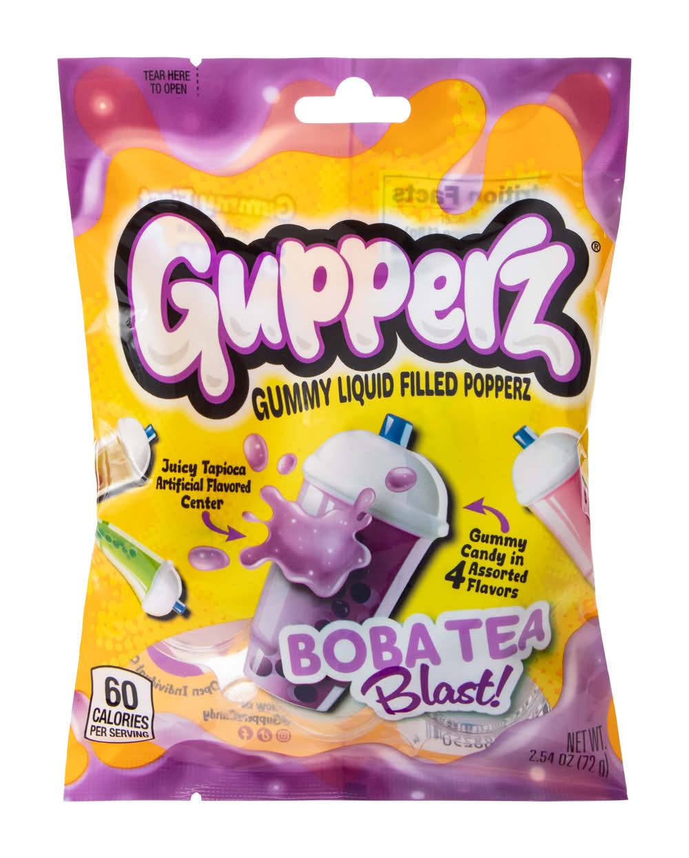 Gupperz® Boba Tea Blast! Gummy Liquid Filled Candy 2.54oz