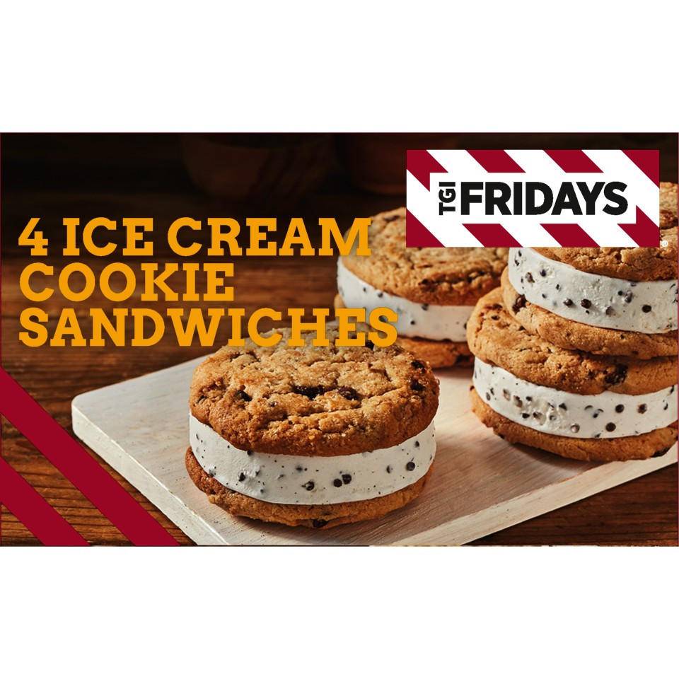 TGI Fridays Ice Cream Cookie Sandwiches (4 pack)