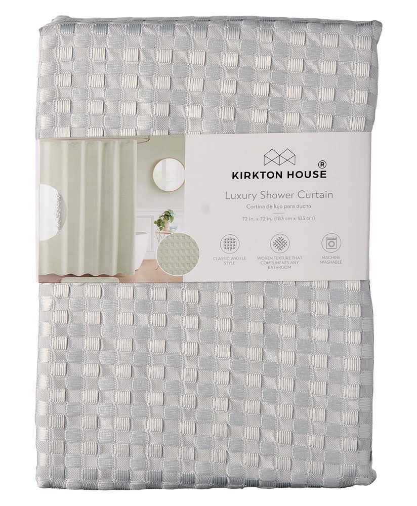 KIRKTON HOUSE Luxury Shower Curtain - Gray Waffle