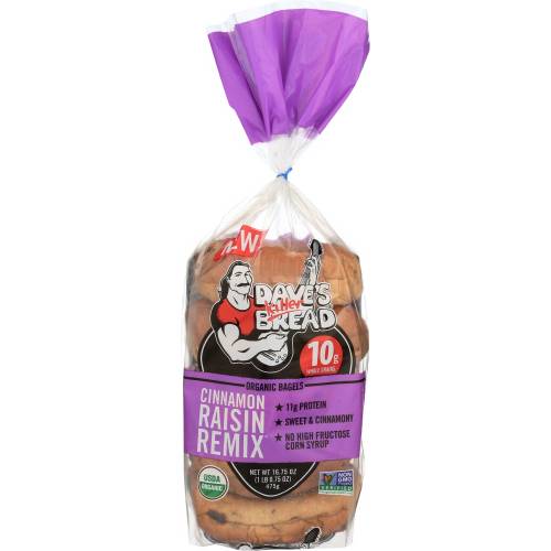 Dave's Killer Bread Organic Cinnamon Raisin Remix Bagels 5 Pack