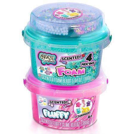 Craze Sensations Scented Foam Beads & Fluffy Slime Decorating Kit (16.24 oz)