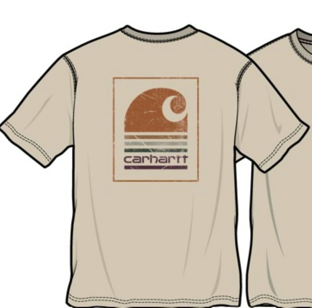 Carhartt Men's Off-white Light weight Jersey Short sleeve Graphic T-shirt ( XL )