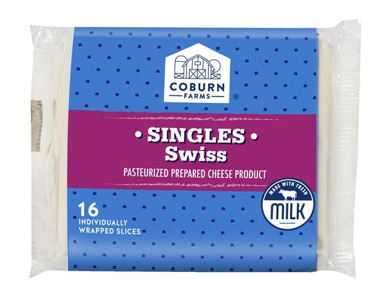 Coburn Farms Singles Swiss Prepared Cheese (16 ct)