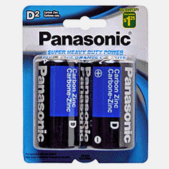 Panasonic Piles carbon zinc D, paquet de 2 (D - Pqt 2)