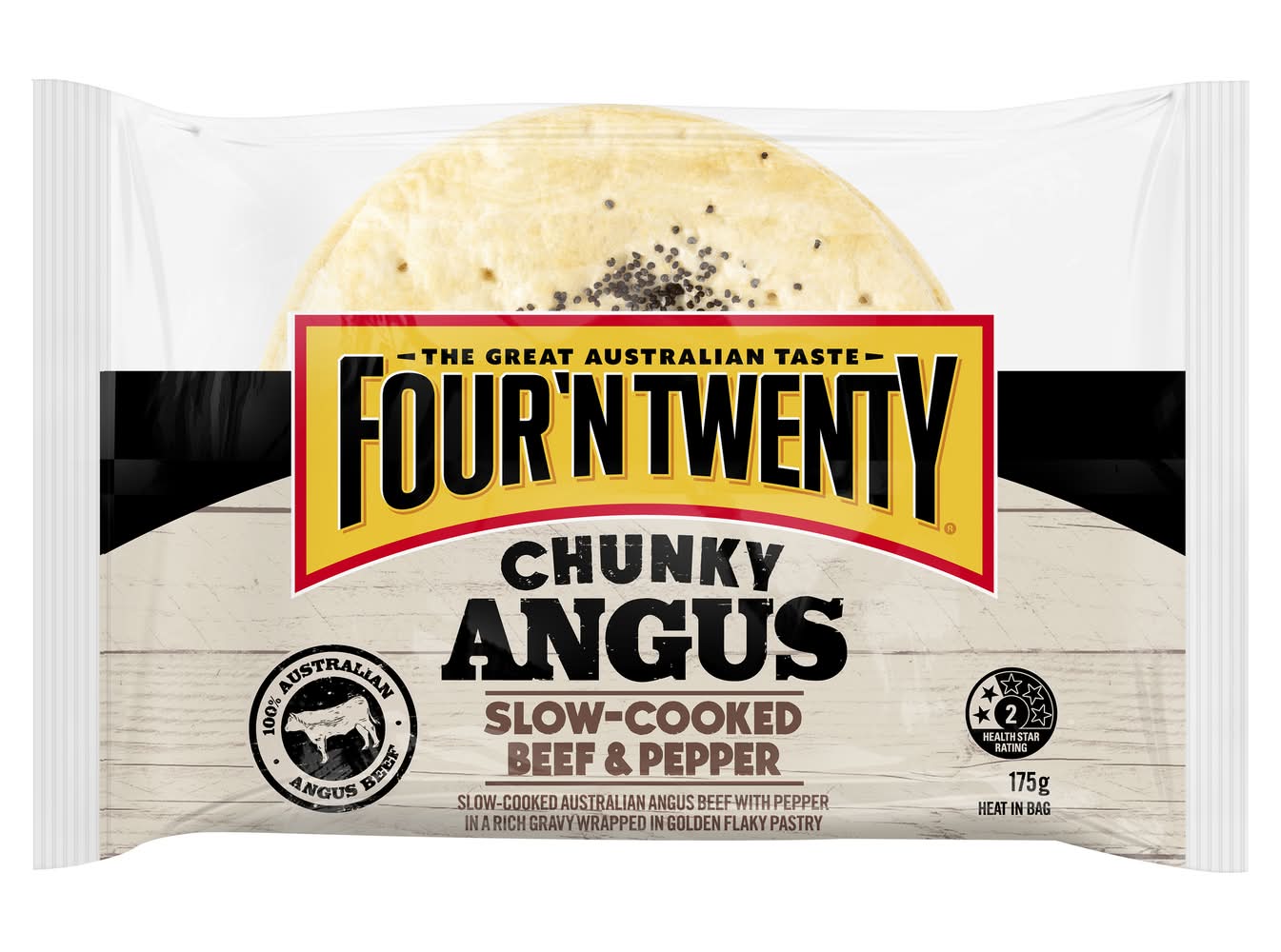 Four'N Twenty Chunky Angus Slow Cooked Beef & Pepper Pie (175g)