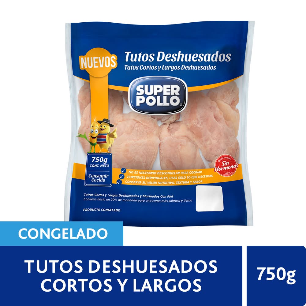 Súper Pollo · Trutos deshuesados de pollo congelados (750 g)
