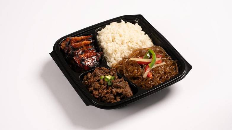 2 Meats, 2 Sides, and Steamed Rice