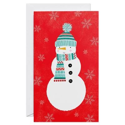 6ct Snowman on Red Money Gift Card Holders