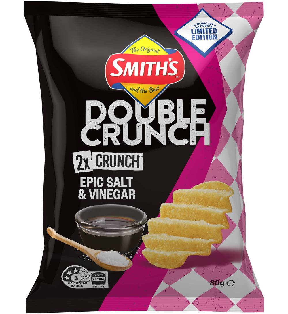 Smith's Double Crunch Salt & Vinegar 80g