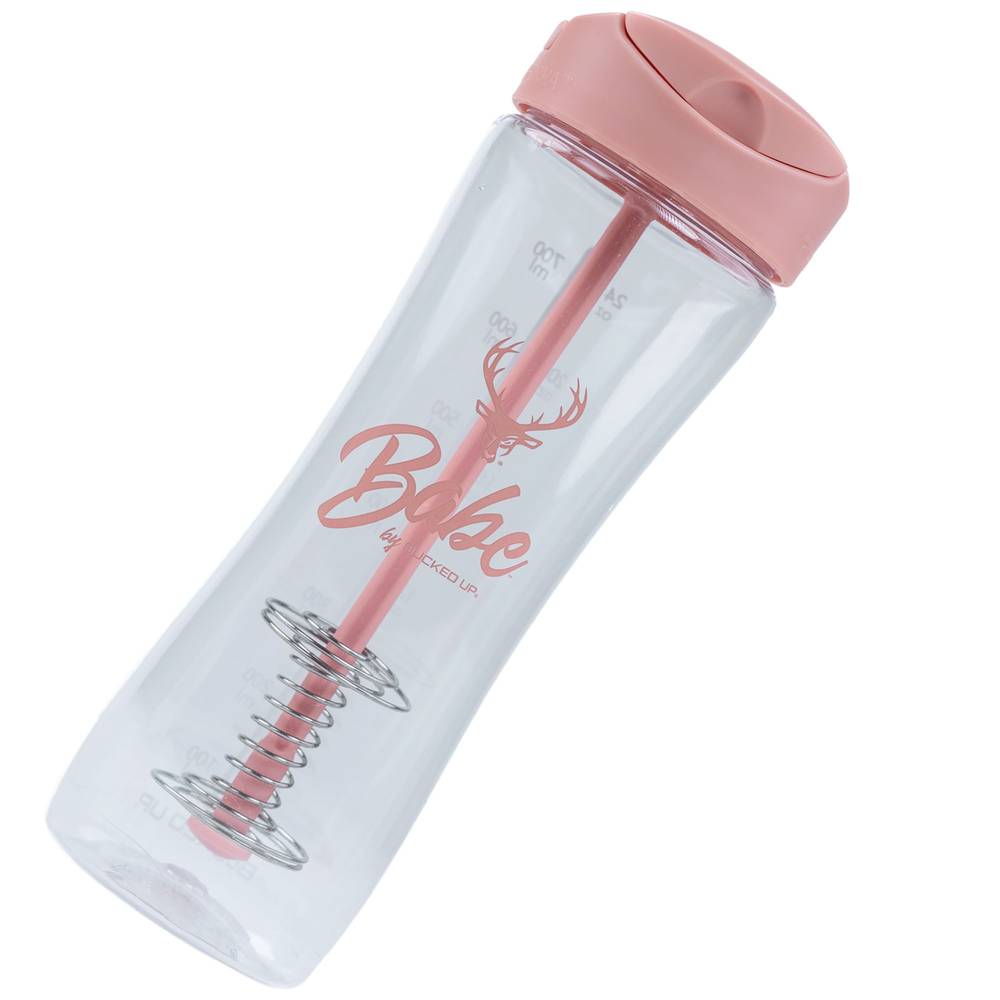 Bucked Up Babe Shaker Bottle With Built-In Shaker Ball, Pink