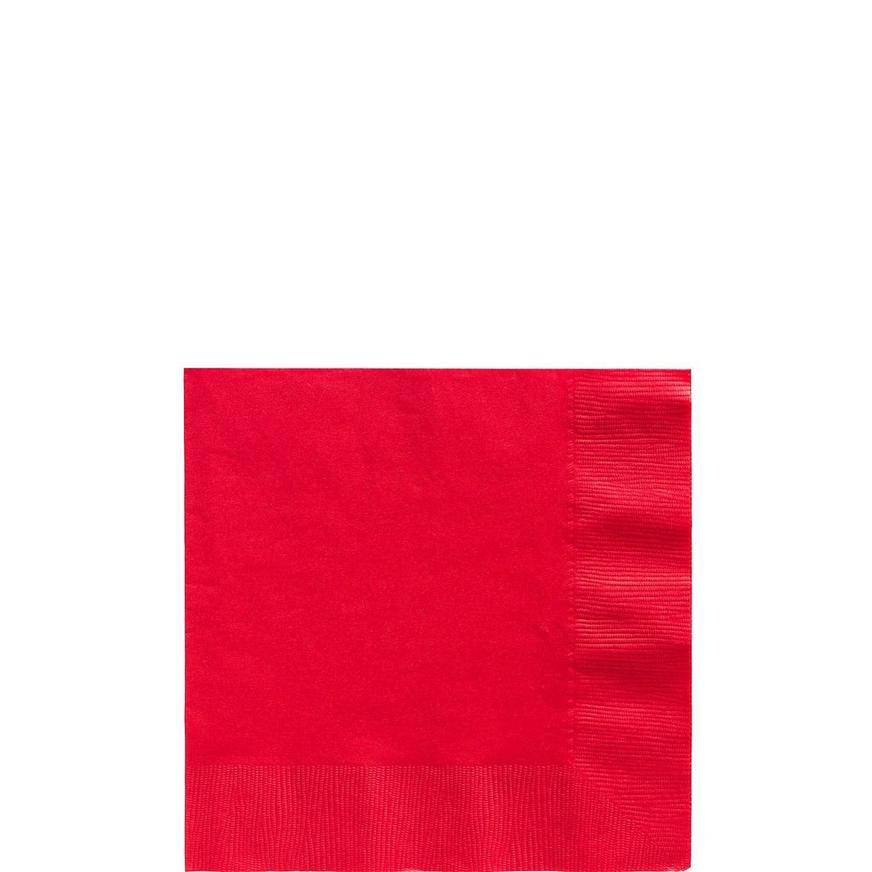 Red Paper Beverage Napkins, 5in, 100ct