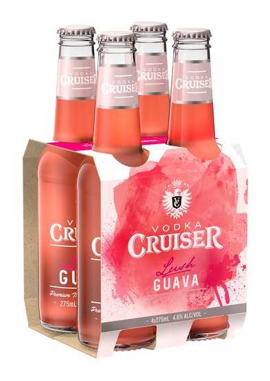 Vodka Cruiser Lush Guava Bottle 275ml (4 pack)