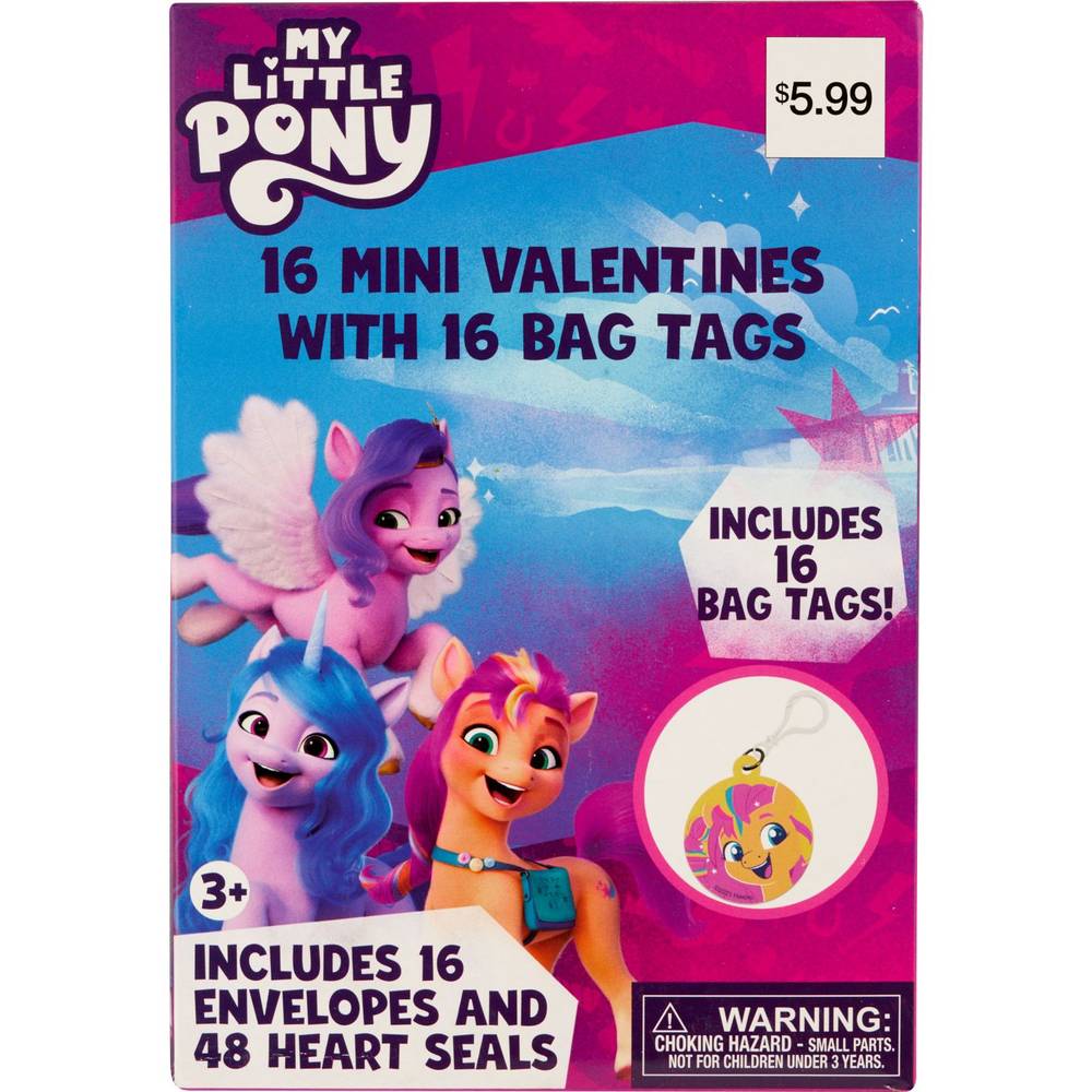 My Little Pony Mini Valentines With Bag Tags, 16ct